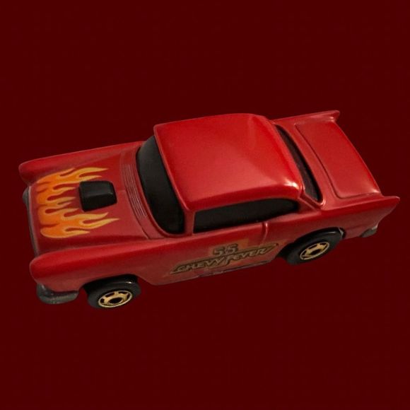 Vintage 1982 HOT WHEELS '55 CHEVY FEVER Hong Kong Red Yellow Graphics - Picture 2 of 4